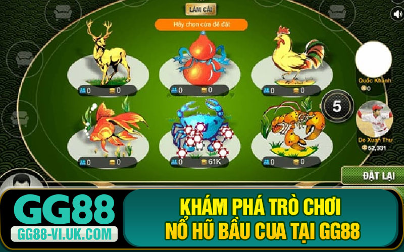 Khám Phá Trò Chơi Nổ Hũ Bầu Cua Tại GG88